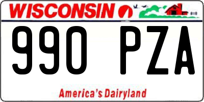 WI license plate 990PZA