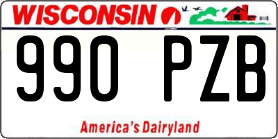 WI license plate 990PZB