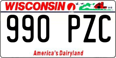WI license plate 990PZC