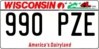 WI license plate 990PZE