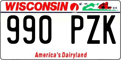 WI license plate 990PZK