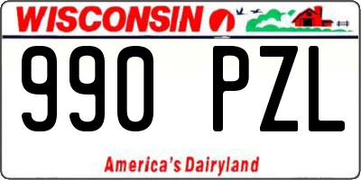 WI license plate 990PZL