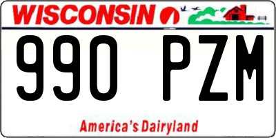 WI license plate 990PZM