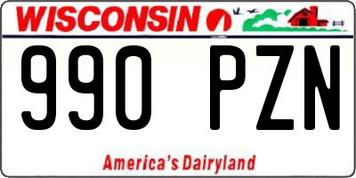 WI license plate 990PZN
