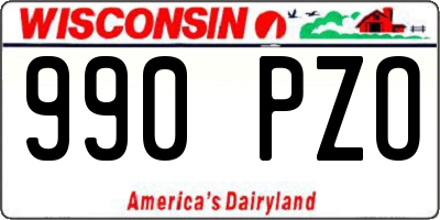 WI license plate 990PZO