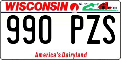 WI license plate 990PZS