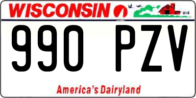 WI license plate 990PZV