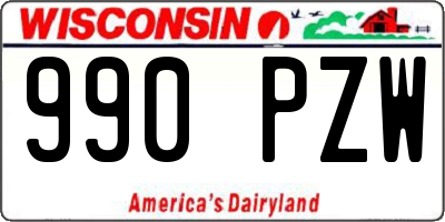 WI license plate 990PZW