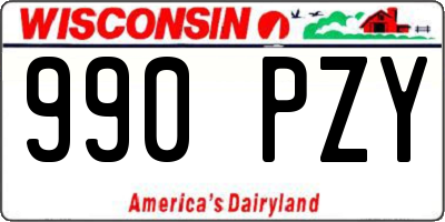 WI license plate 990PZY