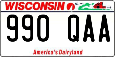 WI license plate 990QAA