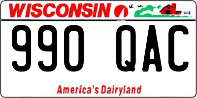 WI license plate 990QAC