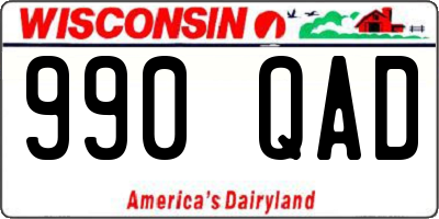 WI license plate 990QAD