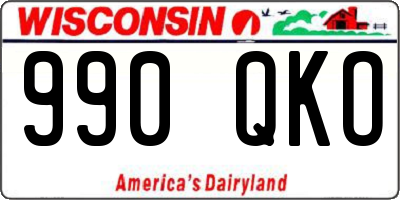 WI license plate 990QKO