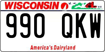 WI license plate 990QKW