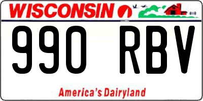 WI license plate 990RBV