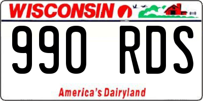 WI license plate 990RDS
