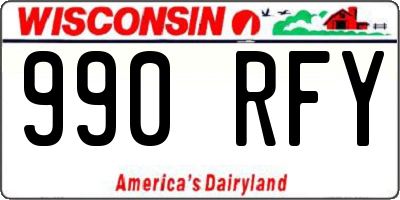 WI license plate 990RFY