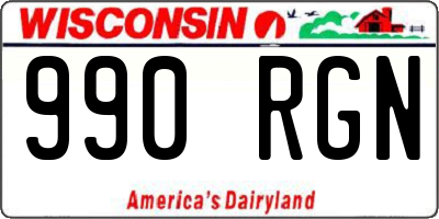 WI license plate 990RGN