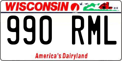WI license plate 990RML