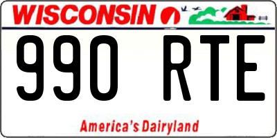 WI license plate 990RTE