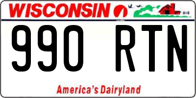 WI license plate 990RTN