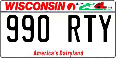WI license plate 990RTY
