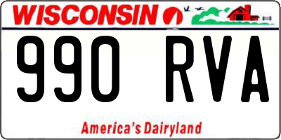 WI license plate 990RVA
