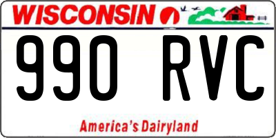 WI license plate 990RVC