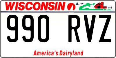 WI license plate 990RVZ