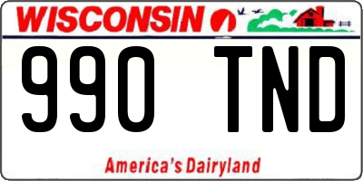 WI license plate 990TND