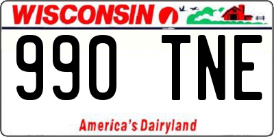 WI license plate 990TNE