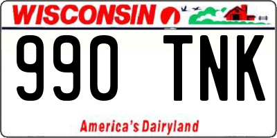 WI license plate 990TNK