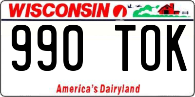 WI license plate 990TOK
