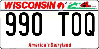 WI license plate 990TOQ