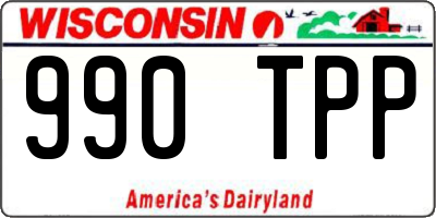 WI license plate 990TPP