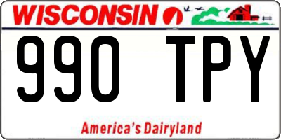 WI license plate 990TPY