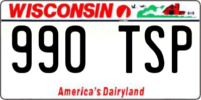WI license plate 990TSP