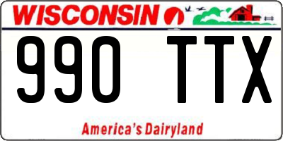 WI license plate 990TTX