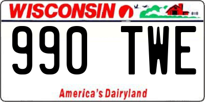 WI license plate 990TWE