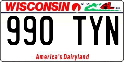WI license plate 990TYN