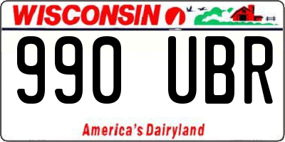 WI license plate 990UBR