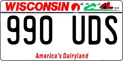 WI license plate 990UDS