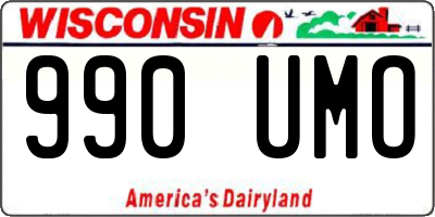 WI license plate 990UMO