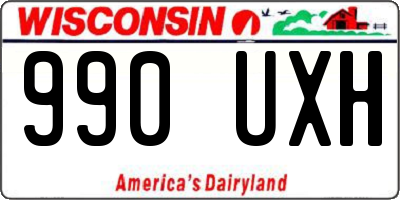 WI license plate 990UXH