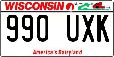 WI license plate 990UXK