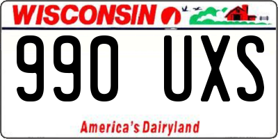 WI license plate 990UXS