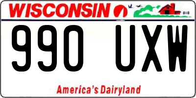 WI license plate 990UXW