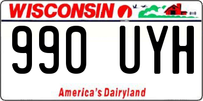 WI license plate 990UYH