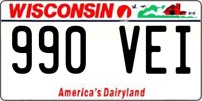 WI license plate 990VEI