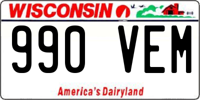 WI license plate 990VEM